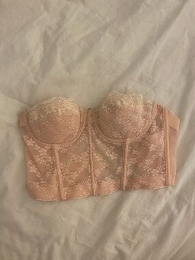 Forever 21 Lace Strapless Bustier in Light Pink